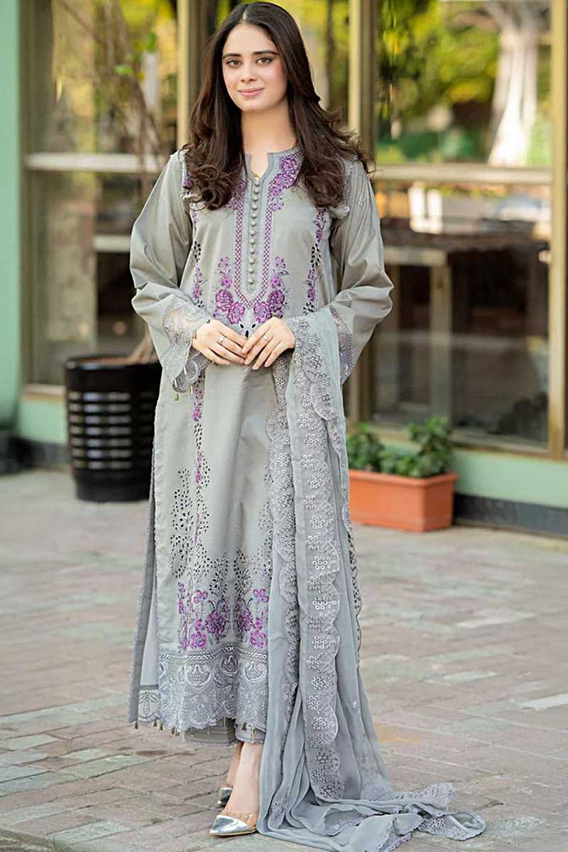 Embroidered lawn 3-piece suit