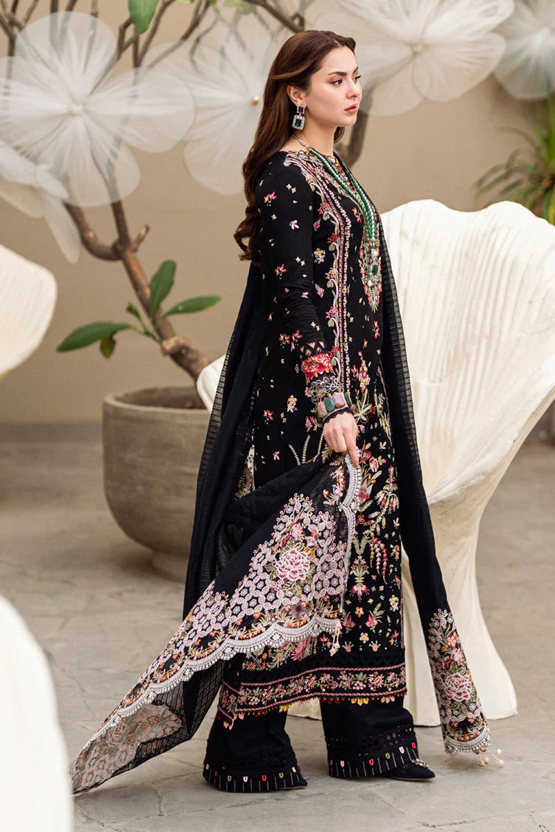 Embroidered Dhanak 3-Piece Suit with Embroidered Shawl - D-112