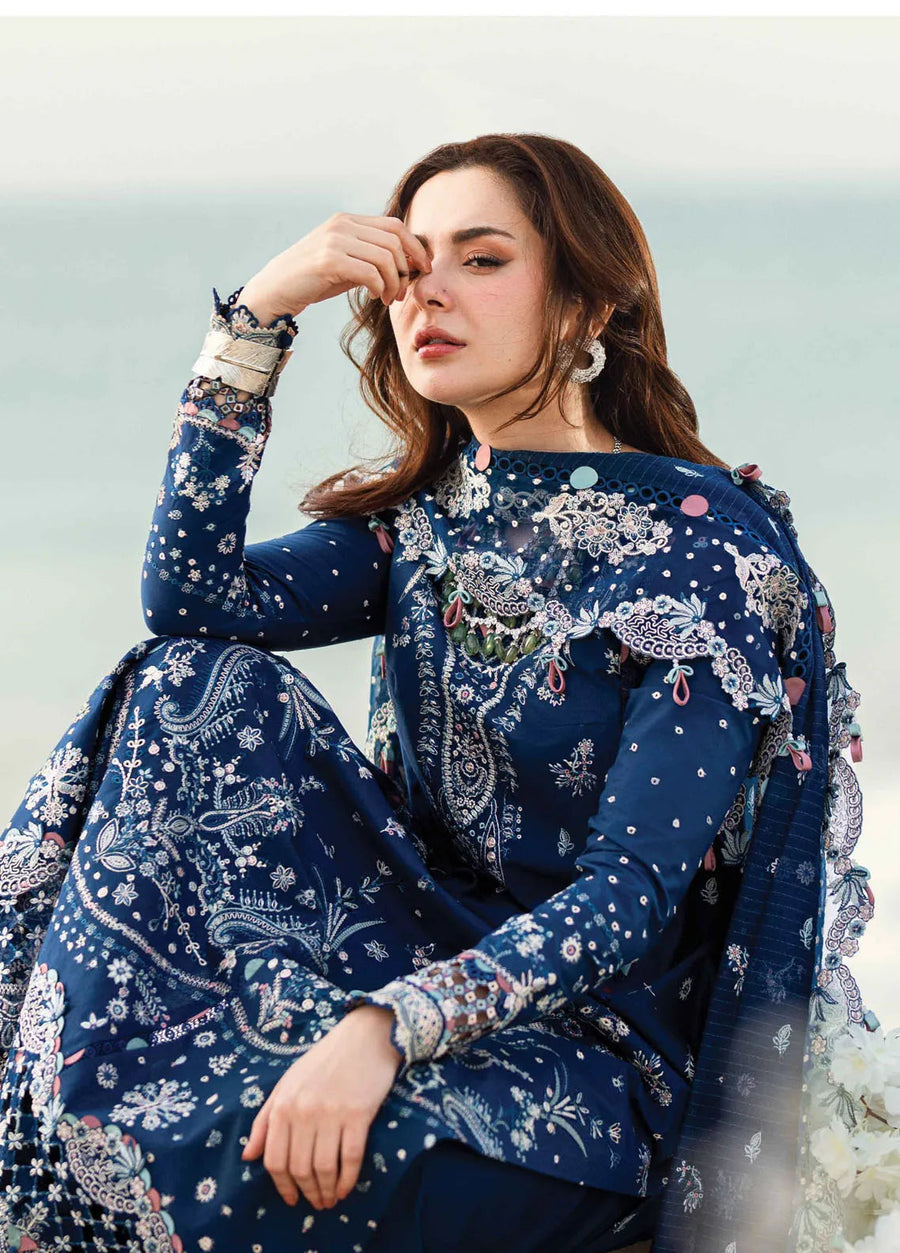 Embroidered Dhanak 3-Piece Suit with Embroidered Shawl - D-109