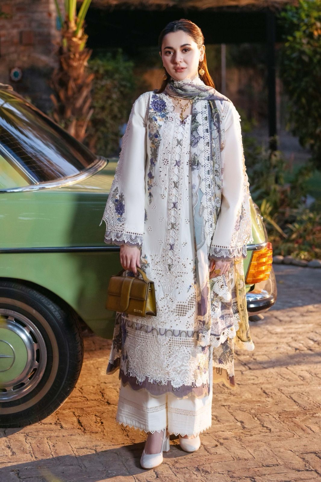 Embroidered Dhanak 3-Piece Suit with Printed Shawl - D-063
