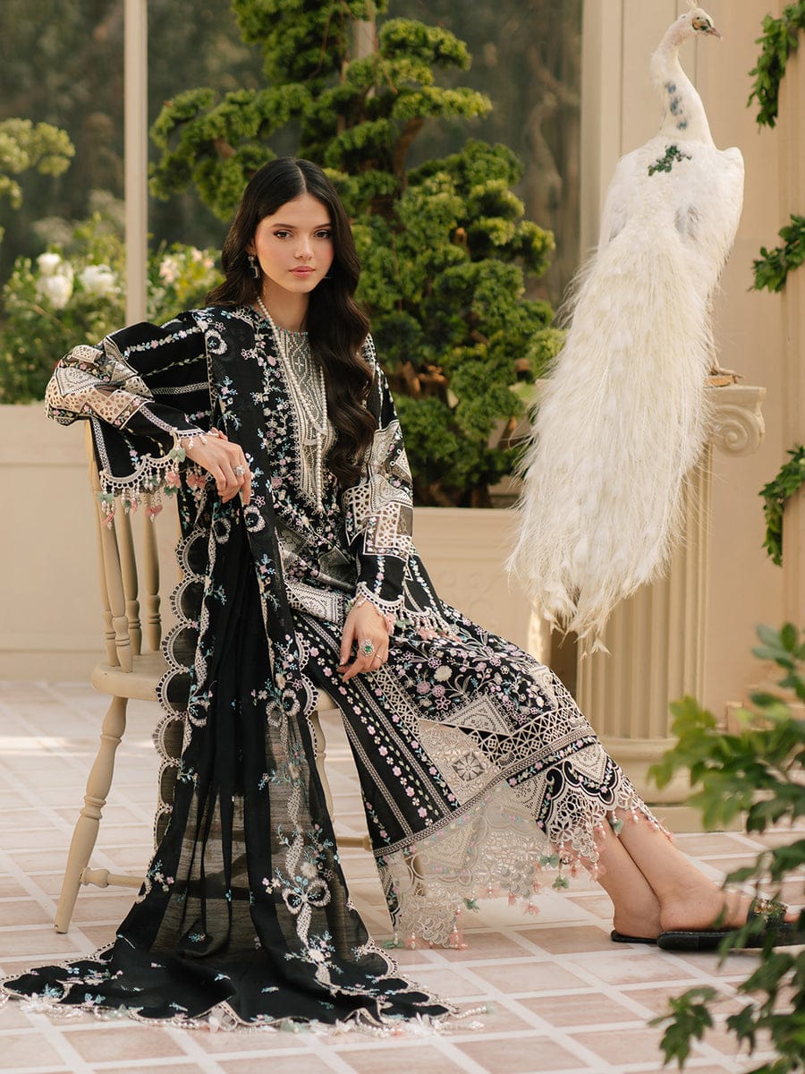 Embroidered Dhanak 3-Piece Suit with Embroidered Shawl - BL-042