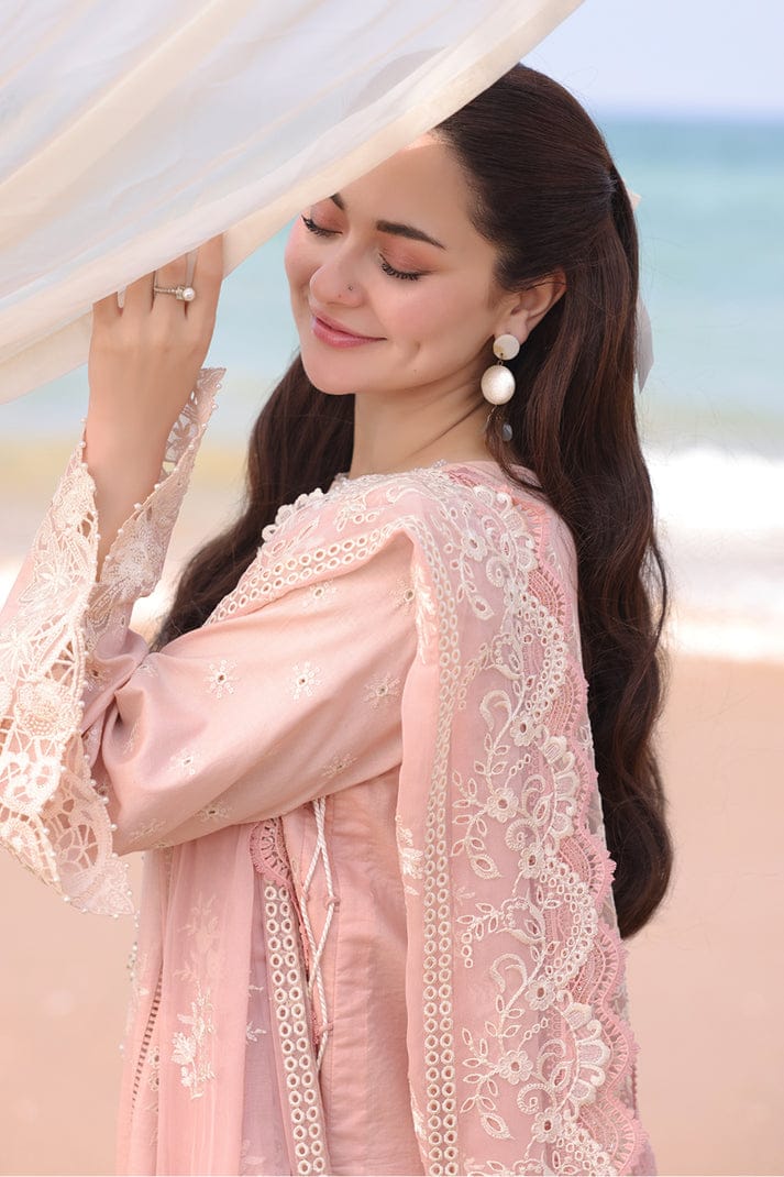 Embroidered Dhanak 3-Piece Suit with Embroidered Shawl - BL-094