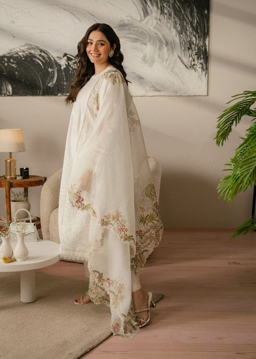 Embroidered Dhanak 3-Piece Suit with Embroidered Shawl - BL-095