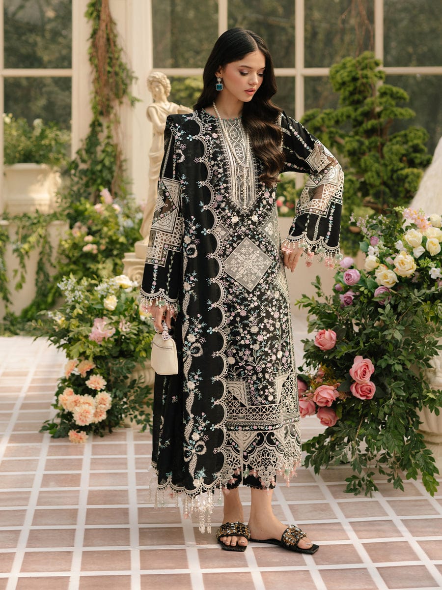 Embroidered Dhanak 3-Piece Suit with Embroidered Shawl - BL-042