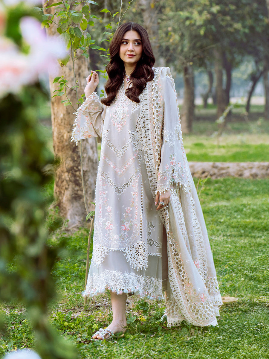 Embroidered Dhanak 3-Piece Suit with Embroidered Shawl - D-102